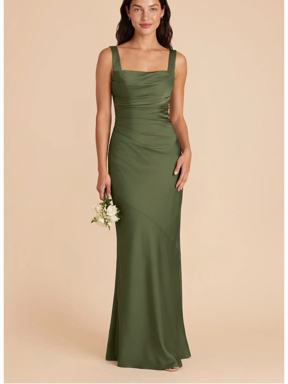 Birdy Grey Olive Draped Cowl Neck Maxi Dress